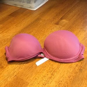 Cute strapless Pink by Victoria Secret bra.